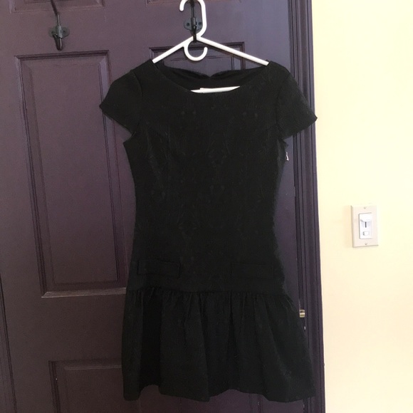 NWOT Beautiful black brocade drop waist dress - Picture 3 of 8